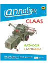 CLAAS Mähdrescher Typ Matador Standard Bild- Bedienungsanleitungen & Bild- Ersatzteillisten & Explosionszeichnungen - annoligno 593